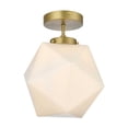 thumbnail image 3 of Living District Lawrence 10" Flush Mount Frosted White Shade In Satin Gold, 3 of 9