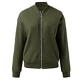 thumbnail image 4 of Unir Full Zip Casual Sweatshirt Jacket for Women, Ribbed Collar Cuffs, Relaxed Fit Athletic Outerwear with Pockets, 1 Piece, S-XXL, Plus Size Friendly, 4 of 6
