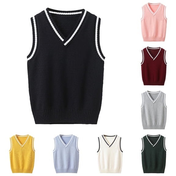 Bigetiay Boys Sweater Vest for Outdoor Activities Lightweight Knit Cardigan Kids Casual Wear Autumn Winter Layering, Size 3-4 Years