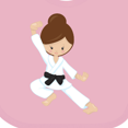 thumbnail image 4 of Inktastic Karate Girl, Cute Girl, Black Belt, Brown Hair Girls Baby Bib, 4 of 4