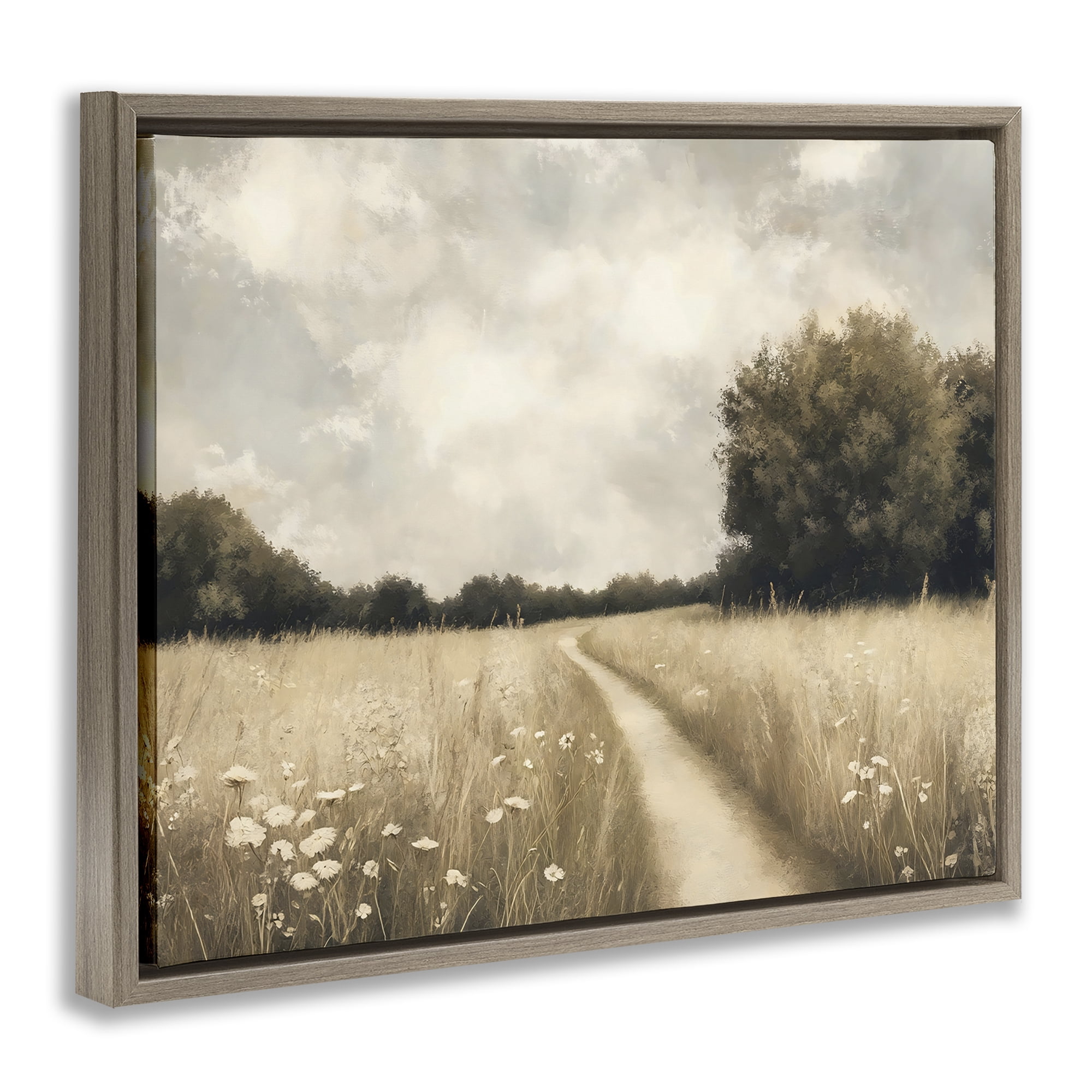 Stupell Industries Journey Through Wildflowers in Meadow Brown Framed Floater Canvas Wall Art, design by Creative Studio