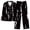 Black3, variant on Lmnyox Women's Pajamas 2 Piece Sleepwear Set Print Long Sleeve Button Down Shirt and Pajama Pants Soft Lounge Set