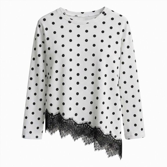 KPOPLK Baby Girl Pullover T-Shirts Long Sleeve Spring Fall Tops Solid Color Crew Neck Long Sleeve Te Top Kids Casual Blouse White,Size 12 Years