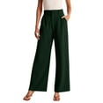 thumbnail image 2 of Women's Wide Leg Pants High Elastic Waisted in The Back Business Work Trousers Long Straight Suit Pants, 2 of 6