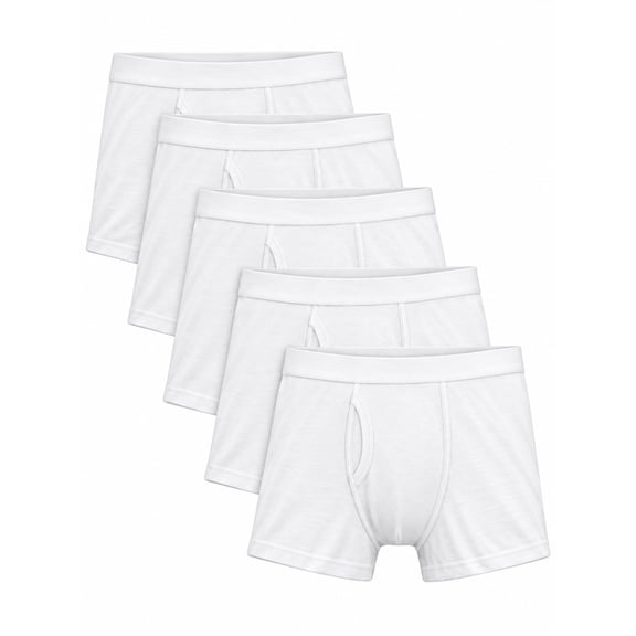Wonder Nation Boys' All White Boxer Briefs, 5-pack, Sizes S-XL