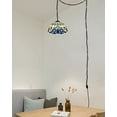 thumbnail image 6 of Kiven Plug in Pendant Light,Dimmable Tiffany Style Hanging Light Fixture with 13ft Iron Chain and Remote,1-light, 6 of 7