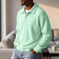 thumbnail image 4 of Mens Waffle Knit Polo Pullover Sweatshirt Long Sleeve Casual Textured Fall Sweater Top, 4 of 9
