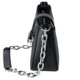thumbnail image 3 of Michael Kors Women's Leather Solid Print Shoulder Handbag, Black Silver, 3 of 7