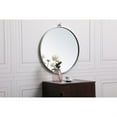 thumbnail image 3 of Metal frame round mirror with decorative hook 21 inch in Silver, 3 of 5
