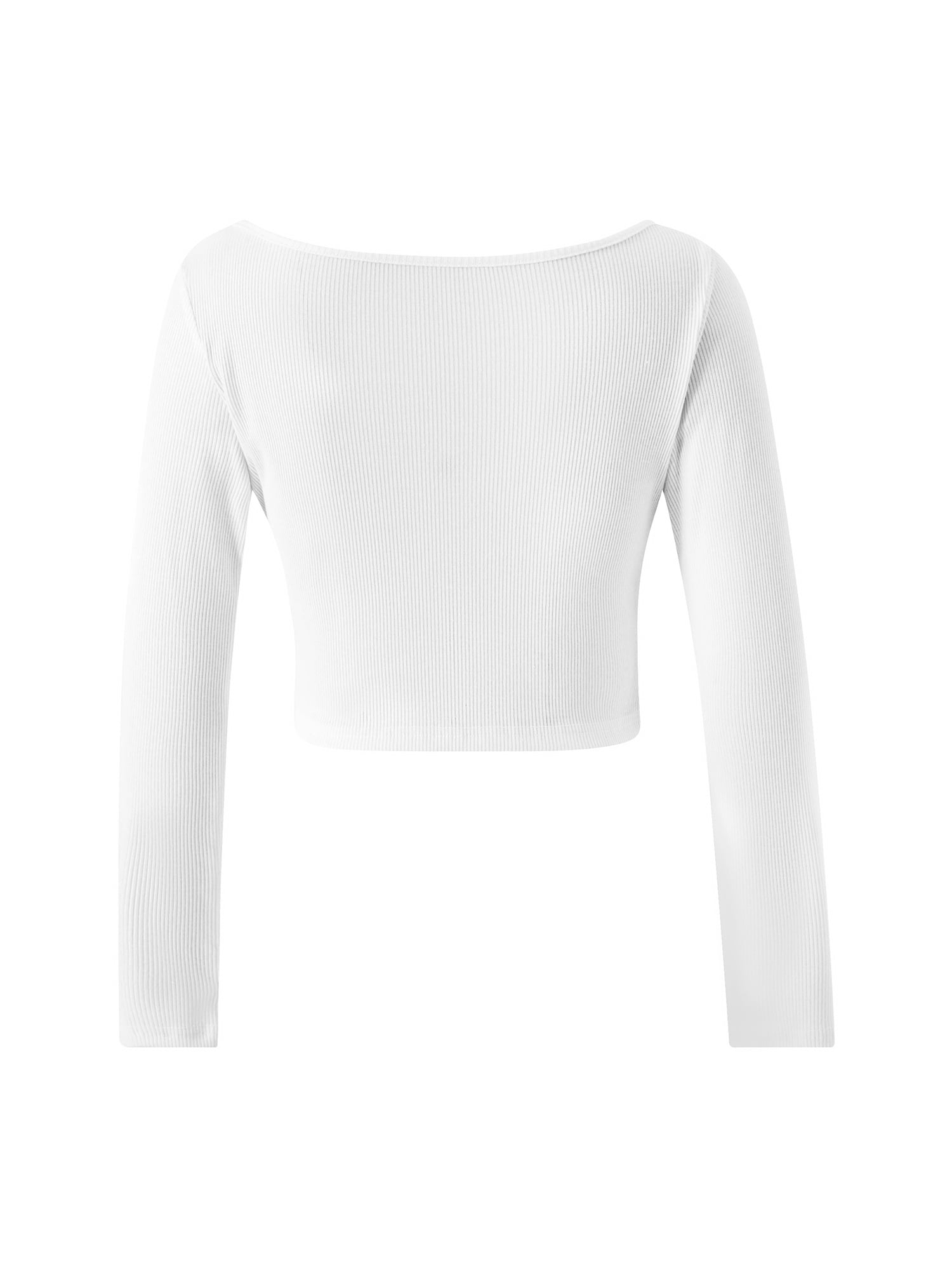 Women Crop Knitting Tops, Long Sleeve Square Neck Buttons Casual Street  Party Fall Shirt