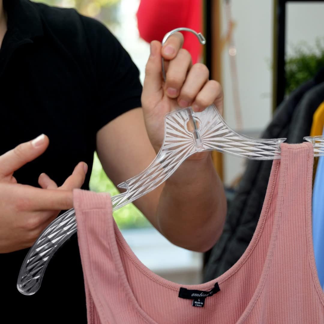 Clothes Hangers Plastic Set of 25 Pack Heavy Duty Hanger Dresses, T-Shirts Shirt Dress Blouse Hangers for Closet Organization Crystal Hangers Women and Men Coat Hanger