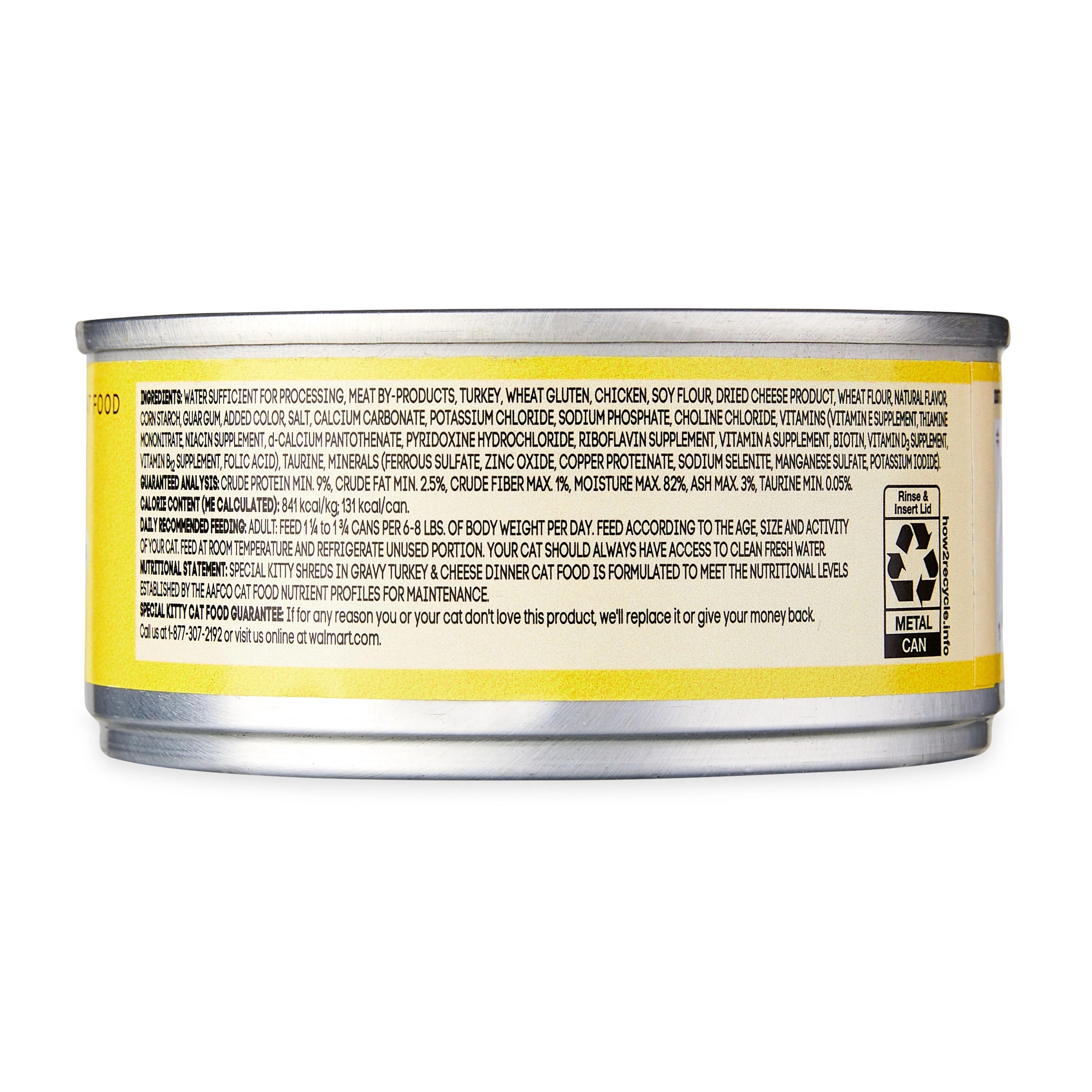 (24 pack) Special Kitty Turkey & Cheese Wet Cat Food in Gravy, 5.5 oz Can