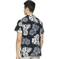 thumbnail image 2 of Stylore Hawaiian Shirt for Men Short-Sleeve Button-Down Shadow Hibiscus Black White 5XL, 2 of 6