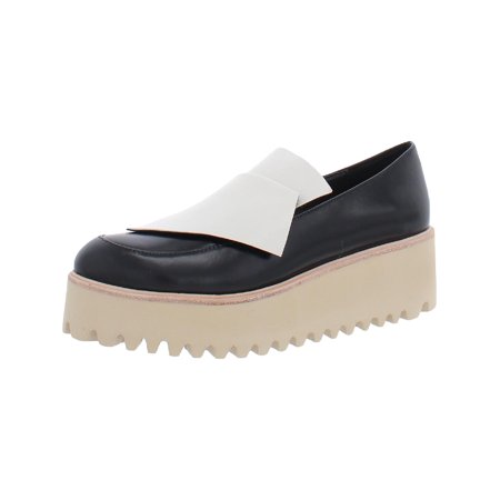 

All Black Womens Flatbow Leather Slip On Loafers