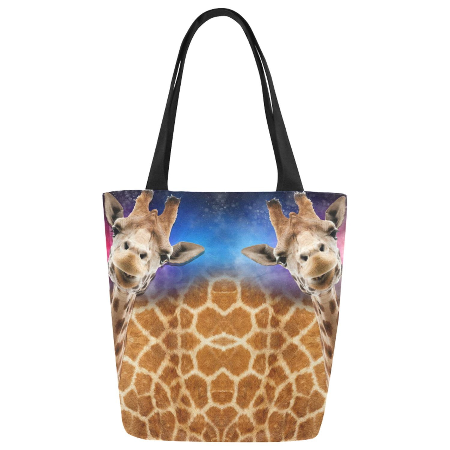 ASHLEIGH Cute Giraffe Canvas Tote Bag Shoulder Handbag Grocery Bag for