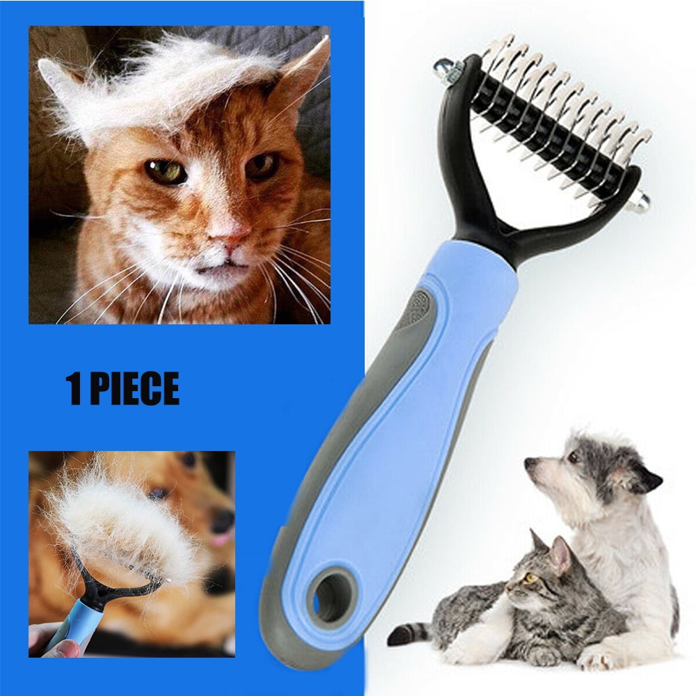 WXQKD Pet Carding Machine,Pet Grooming Tool No More Nasty Shedding 2 Sided Undercoat Rake for Cats & Dogs,Safe Dematting Comb for Easy Mats & Tangles Removing