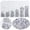 White, variant on Kokovifyves Nail Crystals Art Rhinestones Round Beads Flatback Glass Charms Stones 6 Sizes for Nails Decoration Makeup Clothes Shoes