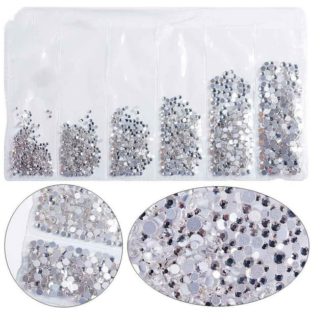 Fiudx Uñas Decorativas, Cristal de Varios Tamaños, Piedras Vidrio Planas, Maquillaje Uñas, Manual Divertidas, Uso Versátil para Eventos, Diseño de Fácil Aplicación.