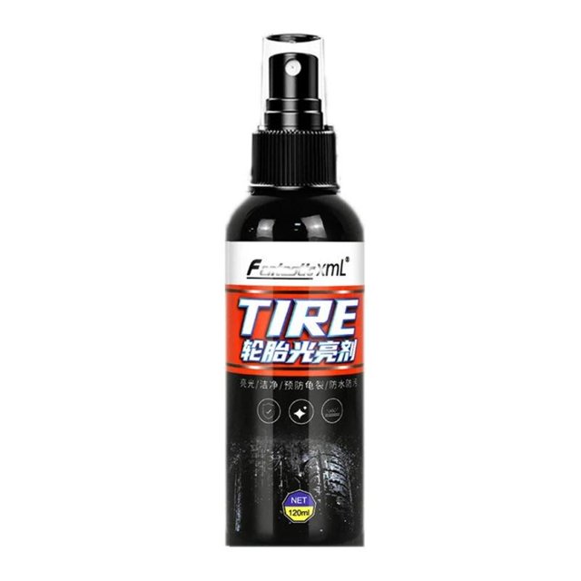 Antifouling Car Tyre Wax Tire Polish Crack Resistant 120ml Tire Polishing Agent Decontamination Tire Shine Tyre Gloss Spray 1pcsRussian Federation100ml He Qiyong unisex