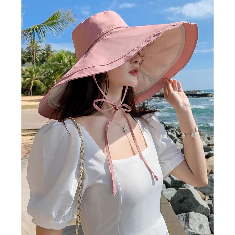 Zhengup Super Wide Brim Women Sun Hat Cotton Floppy Packable  display picture 1