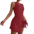thumbnail image 5 of Tqcoqu Womens Summer Dresses Sleeveless Crew Neck 2 in 1 Mini Dresses Casual Bodycon Athletic Workout Trendy Yoga Dresses,Red,Women's S-XL, 5 of 9