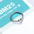 thumbnail image 4 of Implant Grade Titanium Heart Sparkle Multi-Gem Rimmed Seamless Clicker Hoop Ring-Clear Gem, 4 of 4
