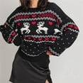 thumbnail image 4 of Women's Long-Sleeved Round Neck Pullover Sweater Christmas Festive Atmosphere Casual Sweater Tops, 4 of 6