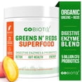 thumbnail image 3 of (2 pack) GoBiotix Super Greens & Reds Organic Super Greens Powder with Probiotics for Digestion, 30 Servings, Mango Flavor, 3 of 10