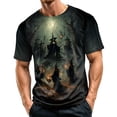 thumbnail image 2 of IAJDKMEK Men's Halloween Graphic Tee - Short Sleeve Crewneck Lightweight Breathable, Funny Print Summer Shirts for Men, Casual T-Shirts for Party,Light Gray M, 2 of 7