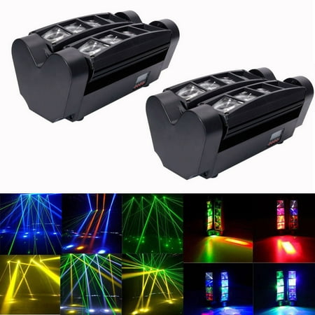 Ktaxon 2pcs LED Spider Moving Head Light RGBW 4 in 1 Beam DMX Stage Disco DJ Lighting Spotlight Track