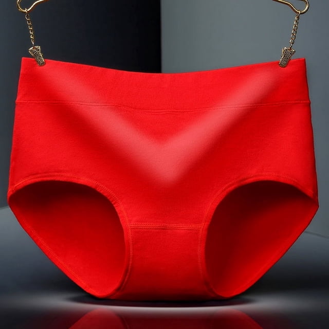 Ropa interior de algodón para mujer de cintura media Braguitas de color liso de algodón puro de cintura media Ropa interior de algodón puro para mujer de talla grande