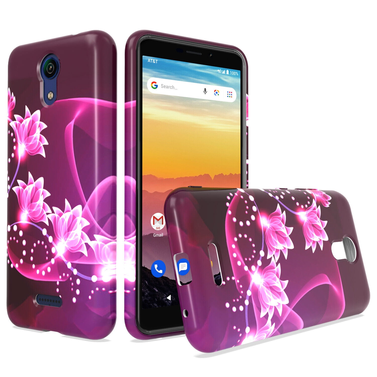For AT&T Calypso U318AA TPU 1Piece Cover Phone Case + Tempered Glass