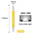 thumbnail image 2 of Lámpara LED R7S de cristal COB de doble extremo con enchufe horizontal de 78 mm y 118 mm, 2 of 5