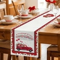 thumbnail image 5 of Valentine's Day Table Runner 60 Inches Long Farmhouse Dress Scarves, Red Truck Love Heart Roses Romantic Floral Dining Tablerunner for Coffee Table/Kitchen Island/Party Décor, 13" x 60", 5 of 8