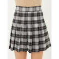 thumbnail image 2 of A2Y Women's Check Plaid Print Zipper School Pleated Skirts Black S, 2 of 3