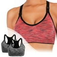 thumbnail image 2 of Sport Bras for Women High Impact Yoga Running Seamless Gym Tank Top Fitness Vest 2 Pack Shaping Bra Comfortable & Breathable(Color:B,Size:XL), 2 of 6