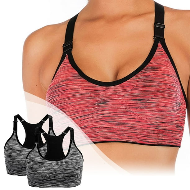 WILLBEST Brasier Maidenform Mujer Sujetadores Deportivos Para Mujer, De Alto Impacto, Para Yoga, Running, Sin Costuras, Para Gimnasio, Camiseta Sin Mangas, Chaleco De Fitness, Paquete De 2