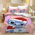 thumbnail image 1 of Juego de edredón doble Stitch Bedding Juego de edredón Stitch para niñas y niños, suave, transpirable, resistente a la decoloración, 3 piezas, incluye 1 edredón y 2 fundas de almohada, 1 of 1