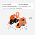 thumbnail image 5 of KFFKFF Hand-Operated Trolley, Load Bearing of 4400 lbs/2 Ton, Dual-Wheeled Push Beam Trolley, Adaptable to I-Beam Flange Width from 2.5" to 8", Robust Alloy Steel Garage Lifting Tool, 5 of 9