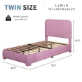 thumbnail image 4 of 4 EVER WINNER Twin Size Bed Frame, Modern White Bed Frame with Headboard, Boucle Fabric Upholstered Bed Frame, Soft Curved Headboard, Pink, 4 of 8