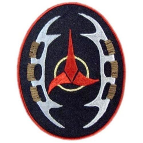 STPAT-KL-4 Star Trek House of Martok Klingon Red/Black 3.5" Tall Patch-USA Mail 