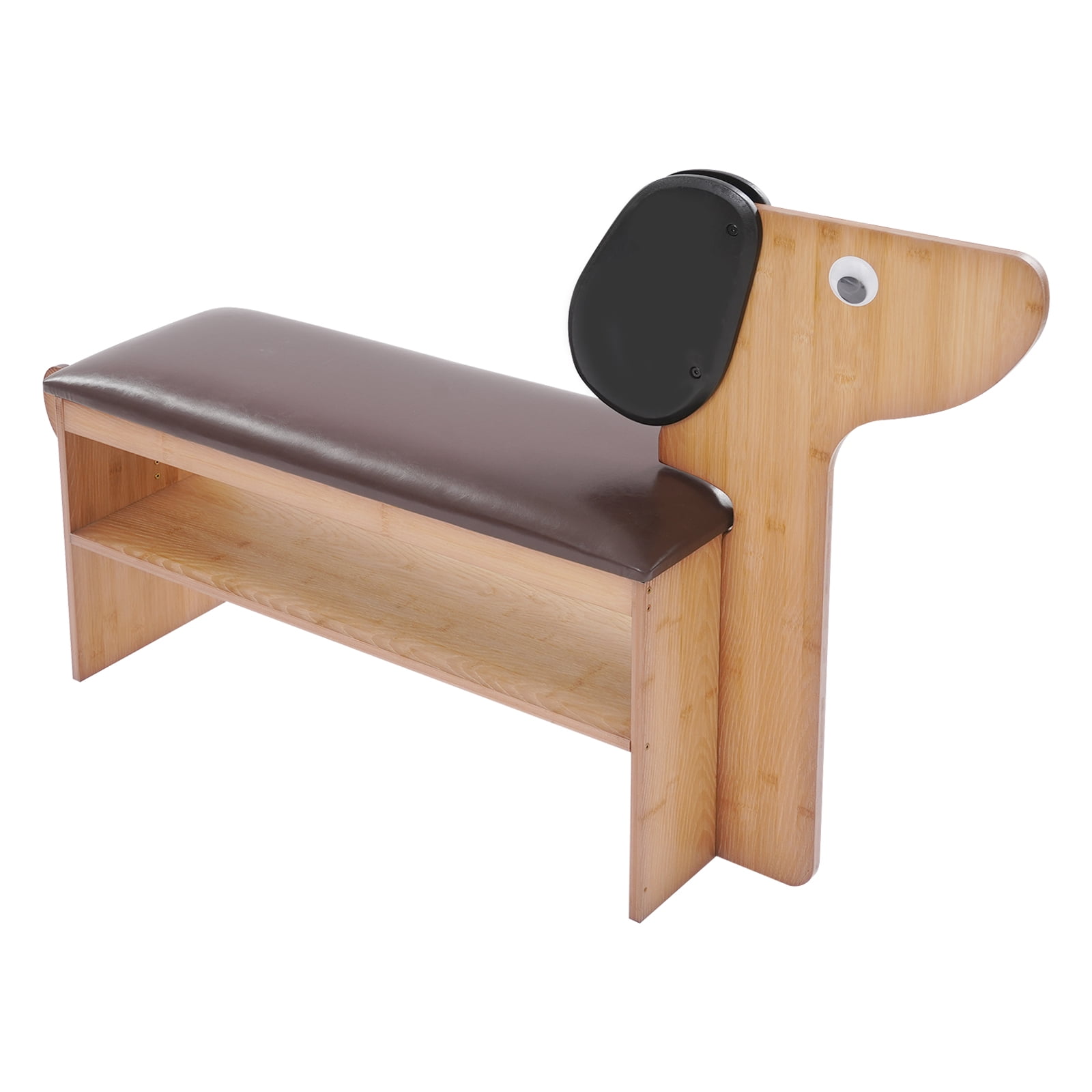 Cute Dog Shoes Rack Bench for Entryway, Shoe Rack Bench with Cushion（Dark Brown）
