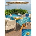 thumbnail image 5 of Outdoor Tablecloth with Umbrella Hole for Patio/Picnic/Party/Camping, Summer Puppy Waterproof Table Cloth Rectangle Table Cover Washable, Blue Ocean Oil Painting Swimming Ring (52"x 70"), 5 of 8