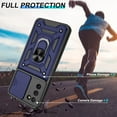 thumbnail image 4 of for Samsung Galaxy A03S Phone Case with HD Screen Protector, Heavy Duty Shockproof with 360° Rotation Metal Kickstand [Military Grade] Protective Case for Samsung Galaxy A03S, Blue, 4 of 14