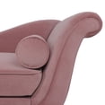 thumbnail image 4 of Christopher Knight Home Calvert Upholstered Chaise Lounge by  Flared Arms Dusty Pink+ Dark Brown Wood Finish Removable Cushions Semi-Soft, 4 of 4