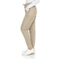 thumbnail image 2 of Hey Collection Womens Knit Stretch Scrub Joggers Scrubs Pants, Khaki, Small, 2 of 5