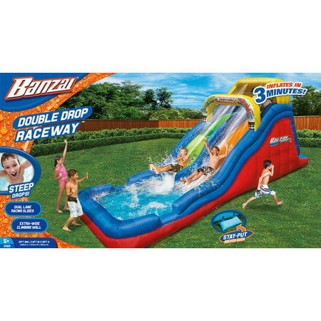 Banzai Double Drop Raceway (Inflatable Racing Water Slide and Splash