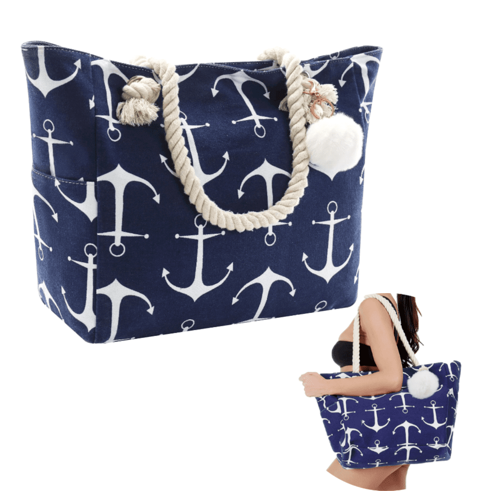 Beach Bags for Women, Large Waterproof Beach Tote Bag with Zipper Beach