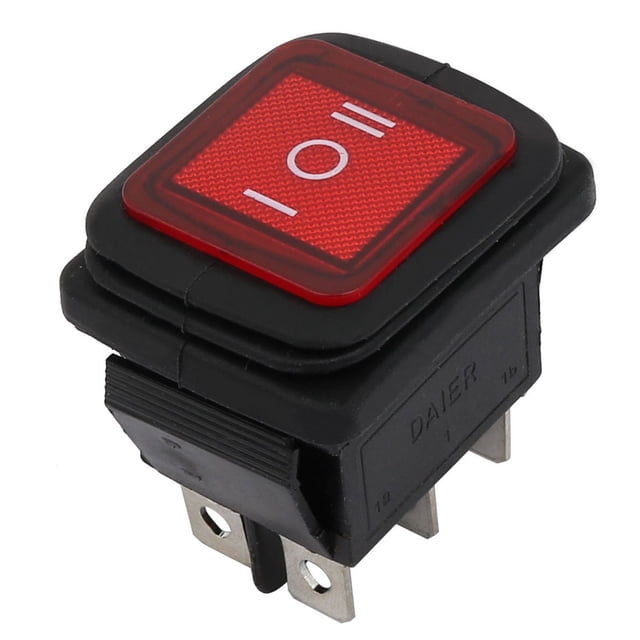 Unique Bargains AC 250V/16A 125V/20A 6 Terminal ON/OFF/ON DPDT Latching Waterproof Rocker Switch