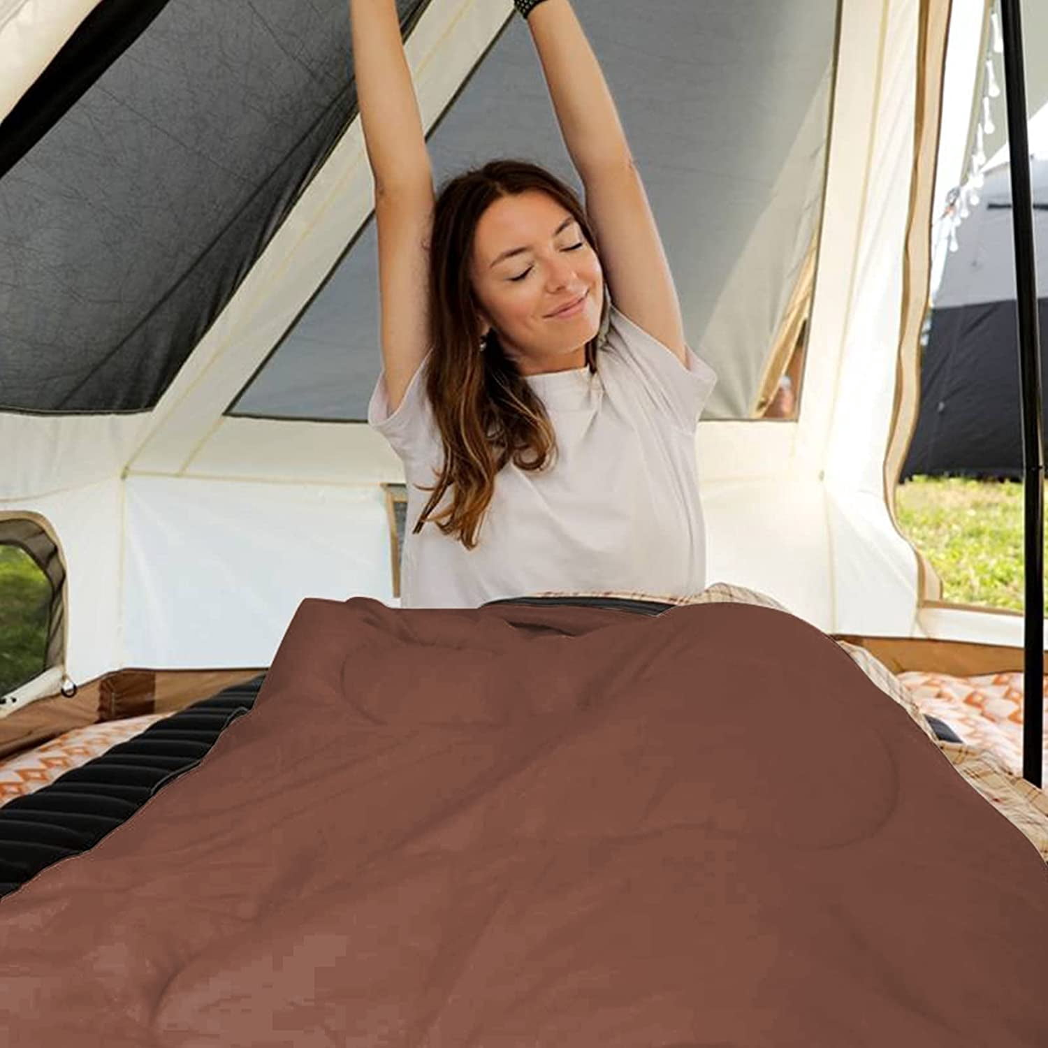 Sleeping Bag for Adults, Cold Weather & Warm XL Big and Tall Flannel Sleeping Bags with Compression Sack Portable Waterproof Essentials Gear Accessories for Outdoor Camping